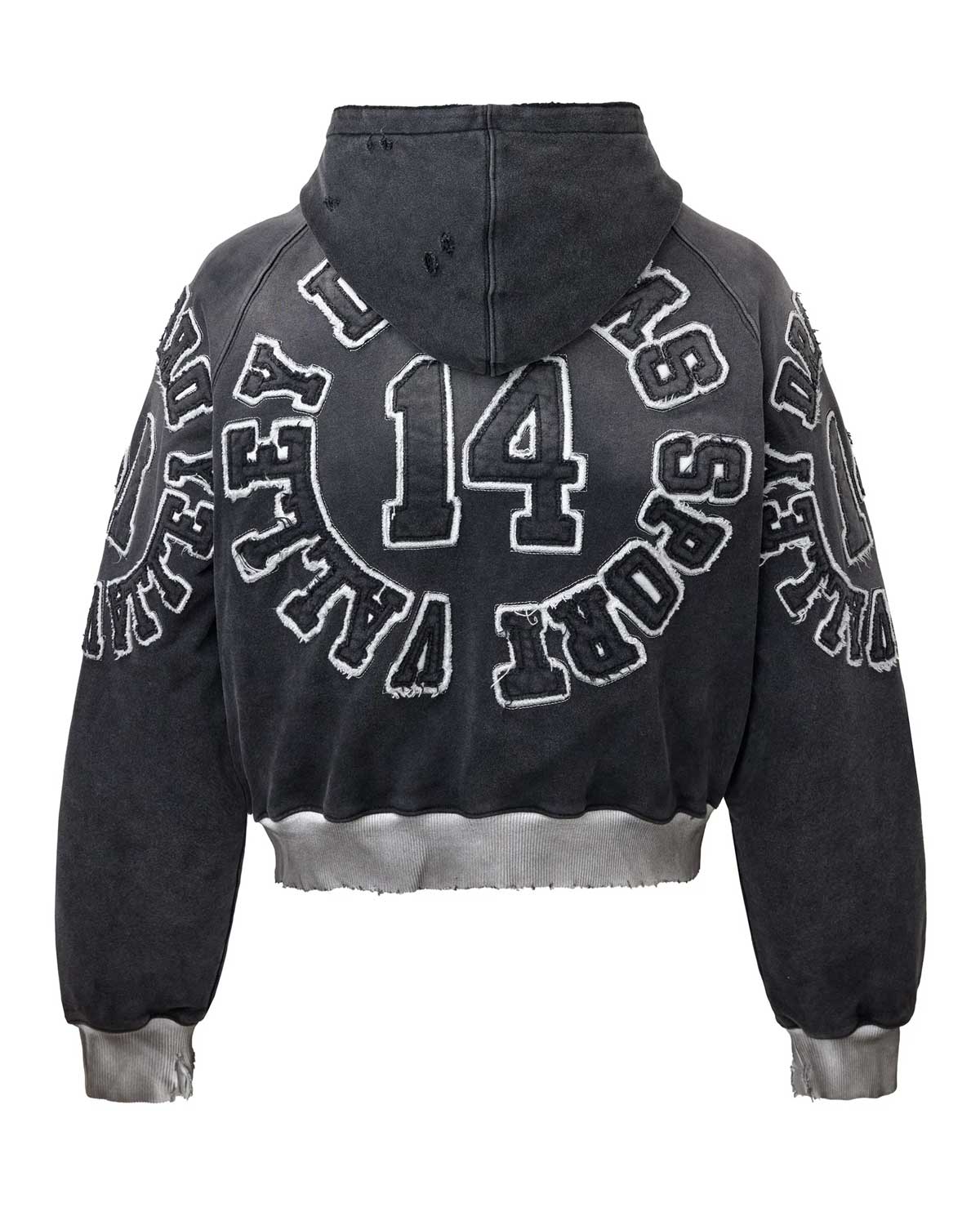 Vale Forever Anthem Zip Up Hoodie, Black, back view
