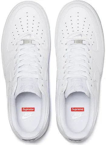 Nike Air Force 1 Low Supreme White, top view