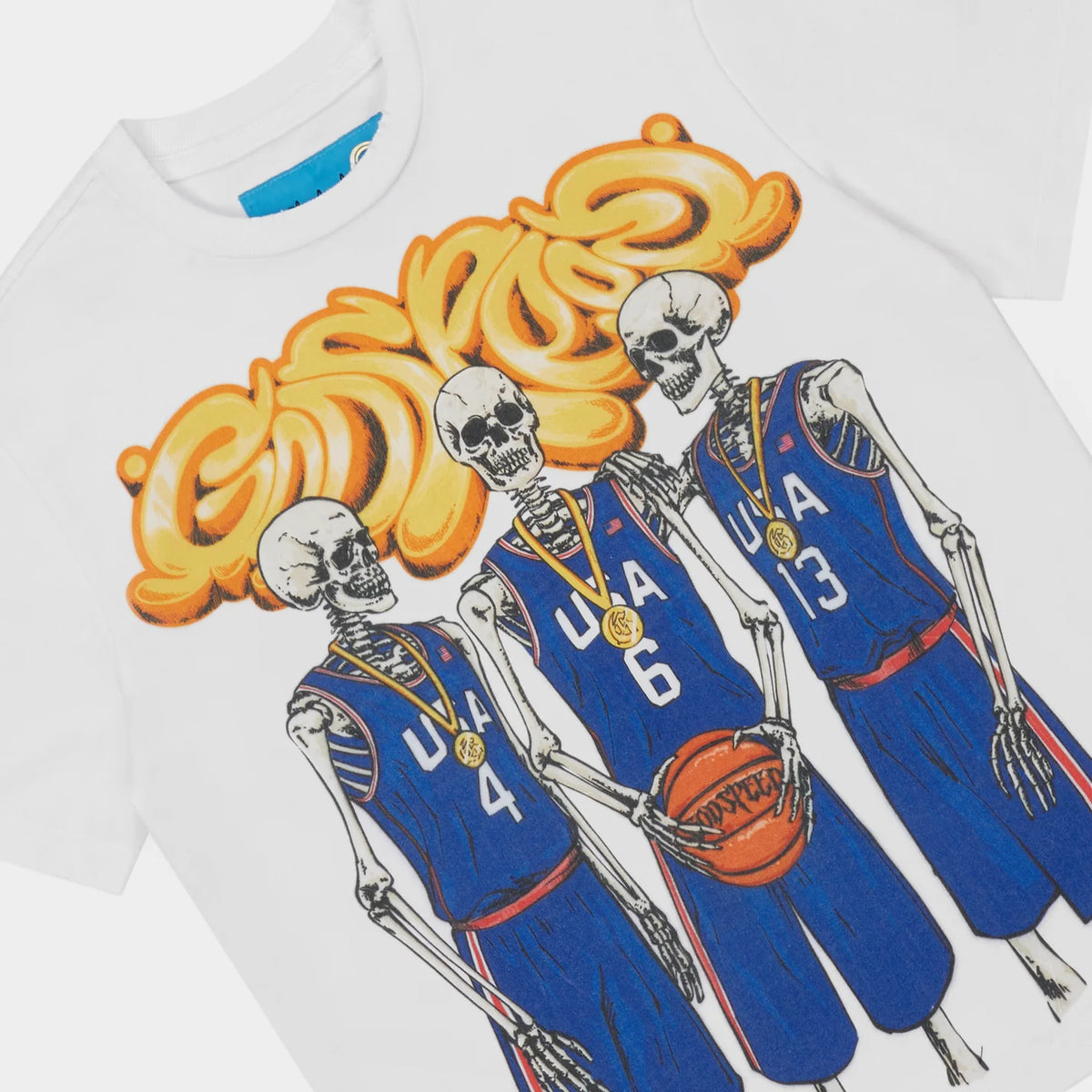 Godspeed Dream Team Tee, White, graphic detail