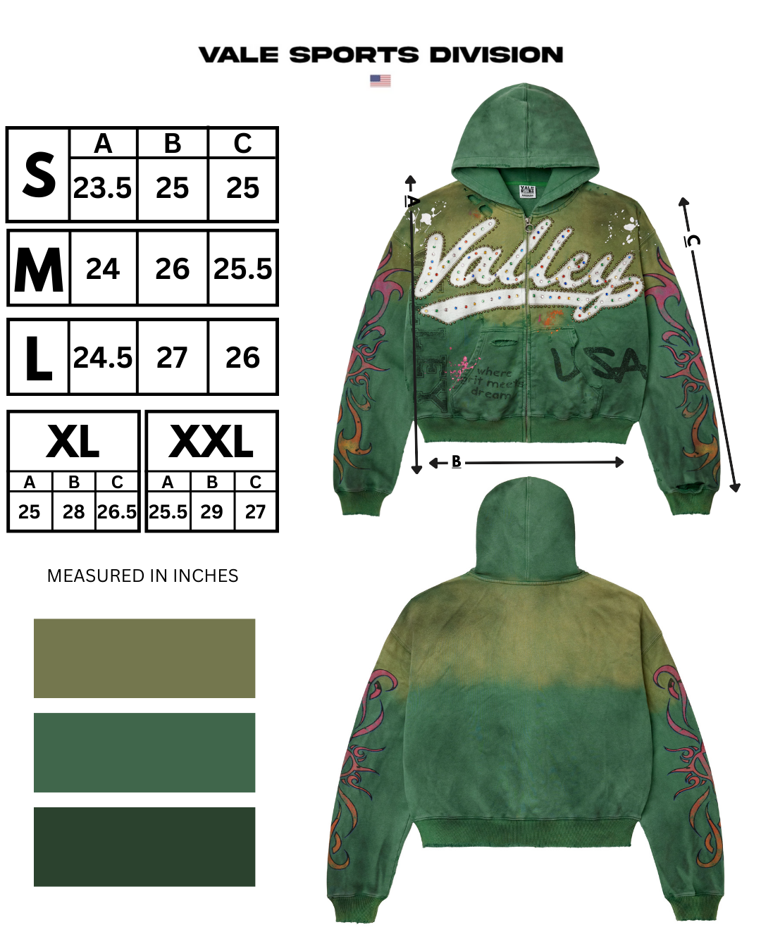 Vale Forever Inferno Zip Up - graphic detail