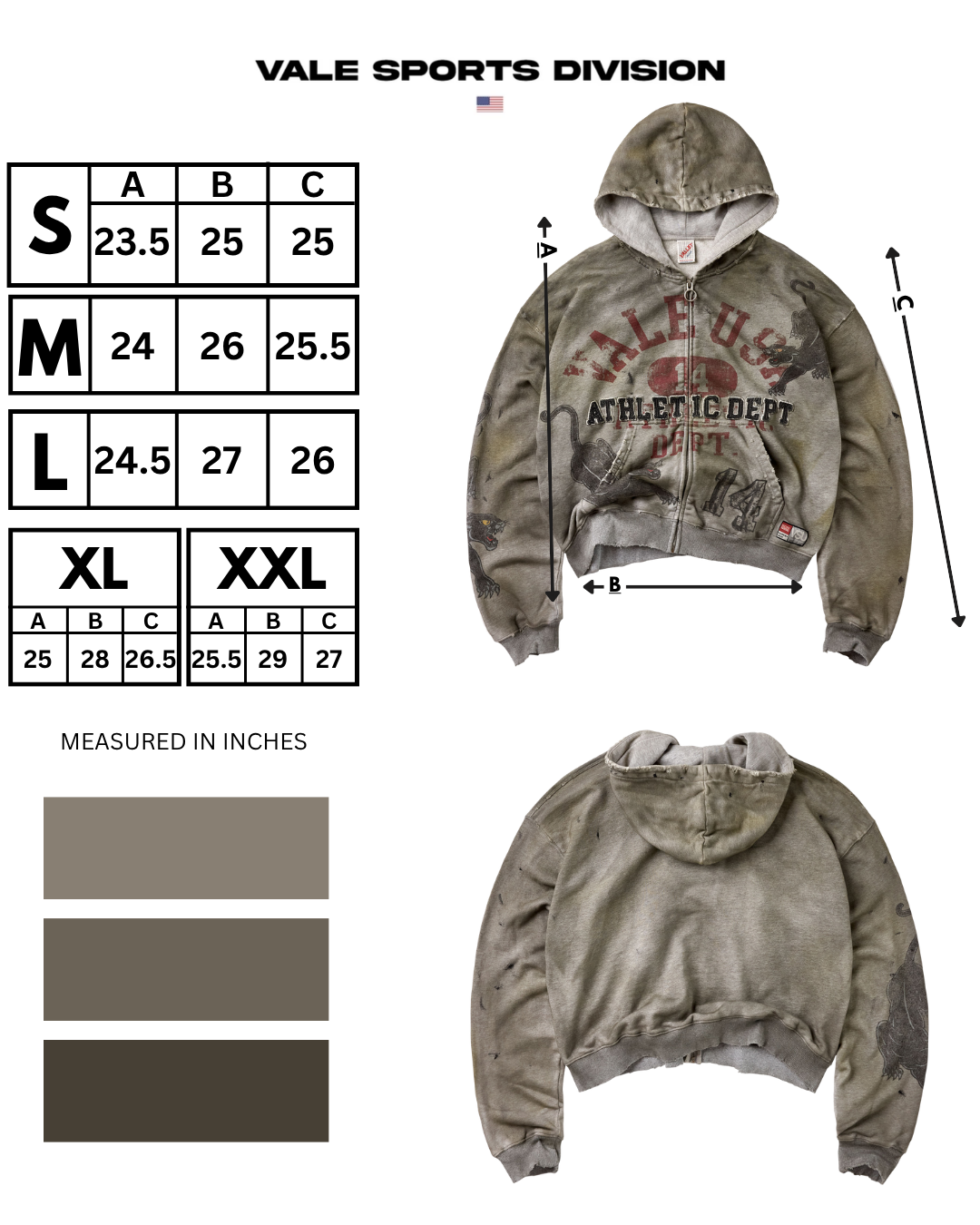 Vale Forever Varsity Zip Up - detail
