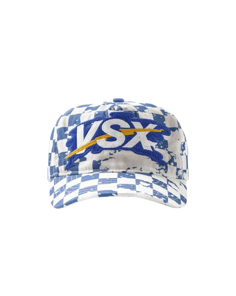 Vale Checkers Cap ‘White/Blue’