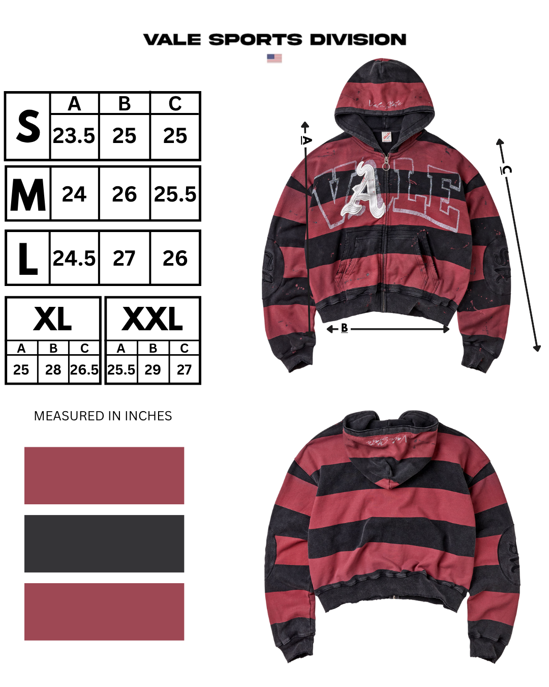Vale Forever ATL Zip Up Hoodie, detail view