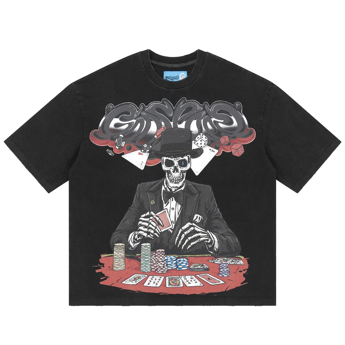 Godspeed High Stakes Tee Black, front graphic
