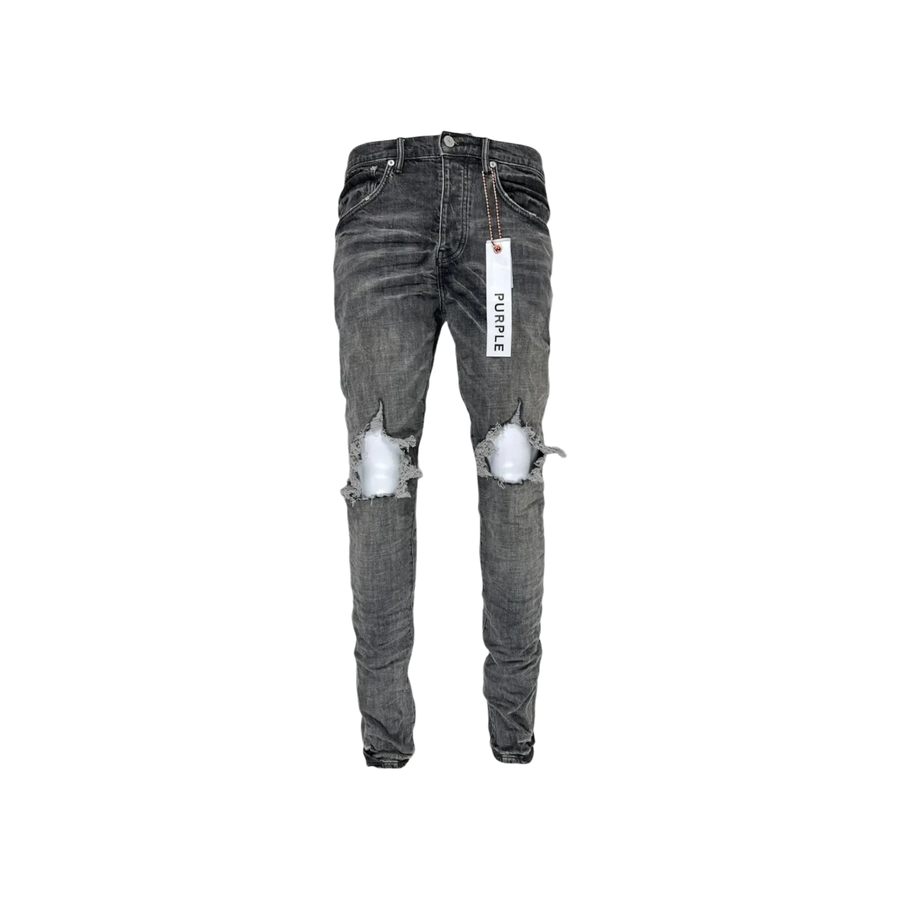 PURPLE Brand P002 - Black/Grey Dirty Blowout Denim Jeans