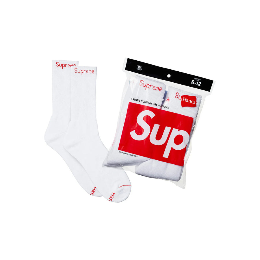 Supreme x Hanes Crew Socks (4 Pack) 'White'