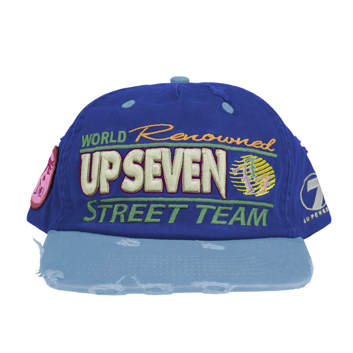 Up7Skate Blue Strip Intl Street Team Hat, front view