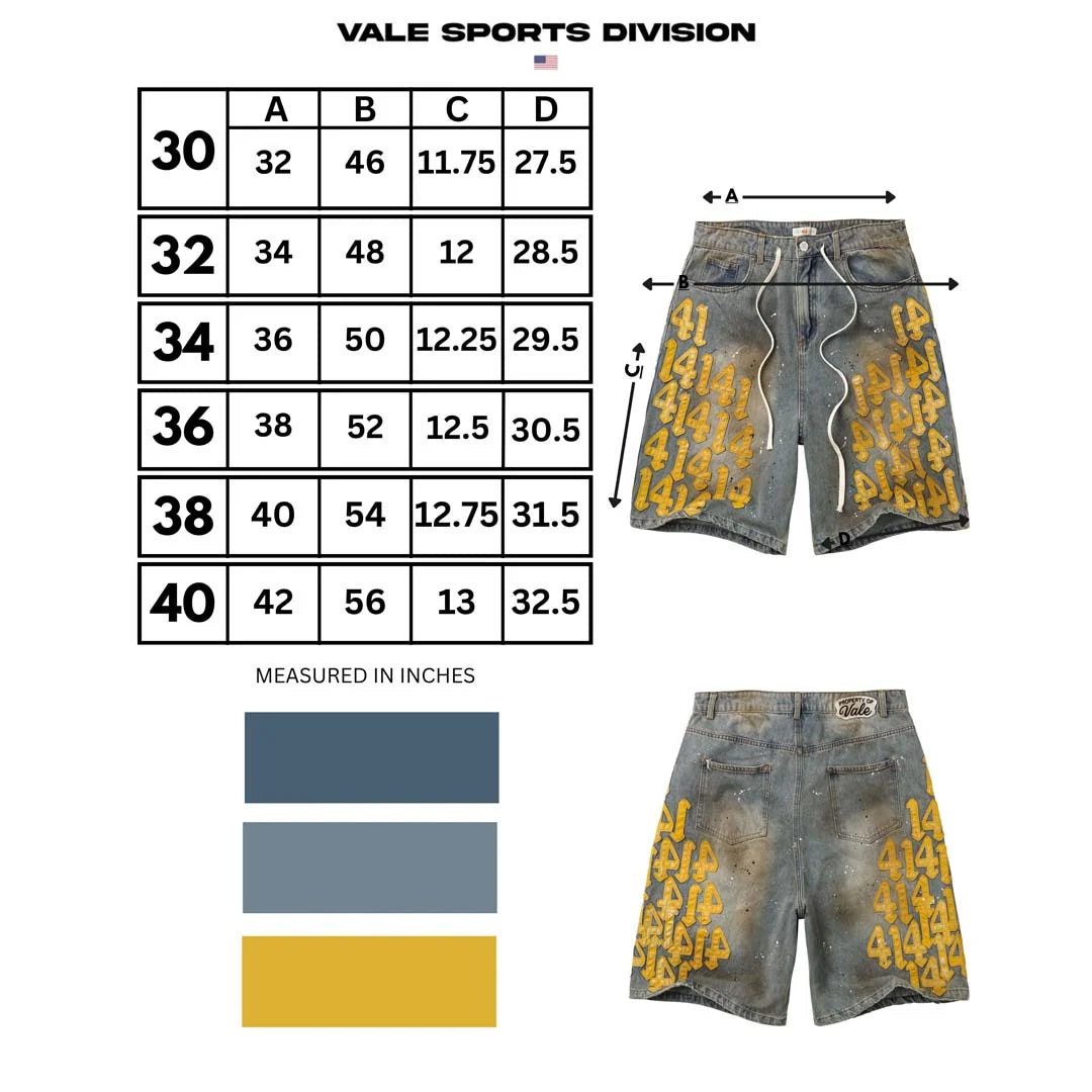 Vale Forever Lucky Charm Jorts, Yellow, detail view