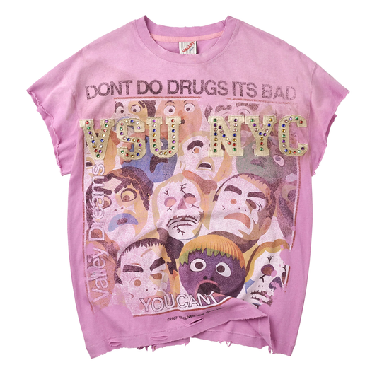 Vale Forever No Drugs Tank, Pink, front view